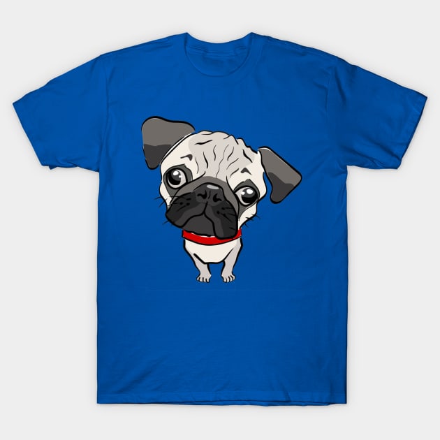 A little dog. Character sad pug. Muzzle unhappy pooch. lonely doggy with sad eyes T-Shirt by amramna